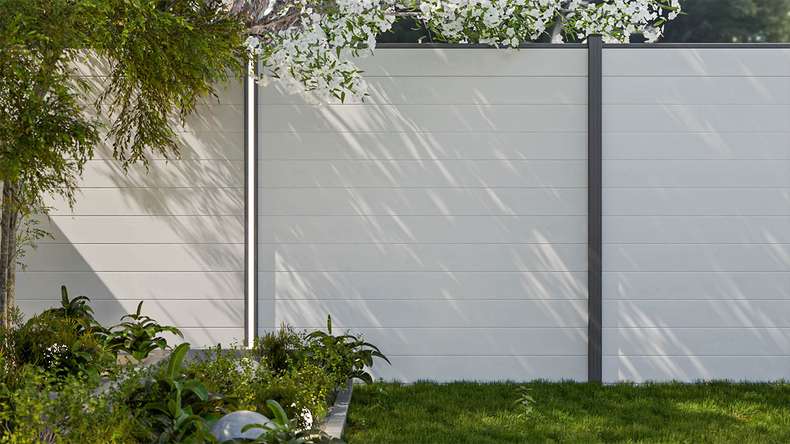 planeo Gardence Simply Small - Recinzione a innesto in PVC bianco 180 x 180 cm
