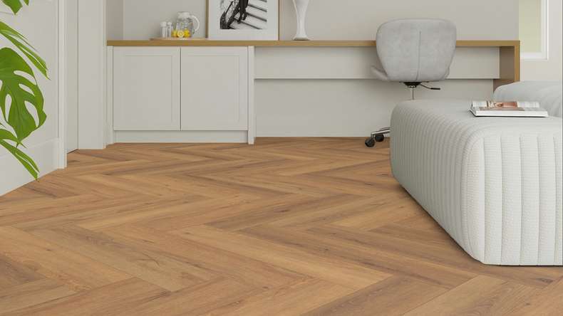 planeo vinyle à coller - Chêne Arezzo ultra mat à chevrons | Grain synchronisé (MF-DB-1503-HB)