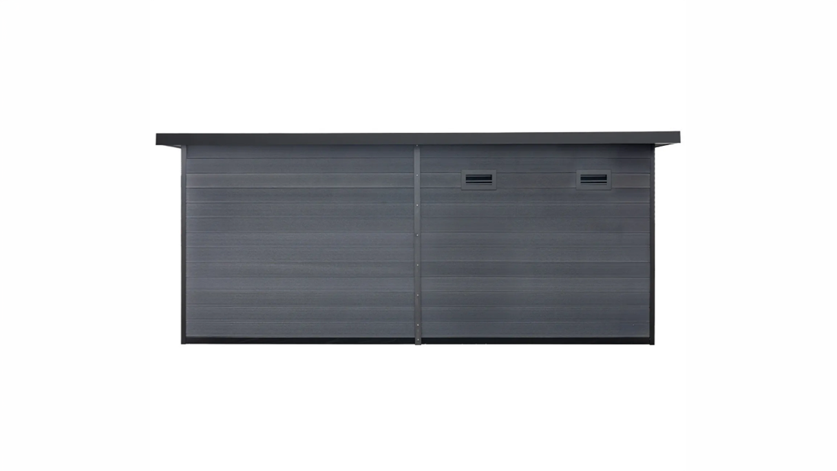 planeo WPC CoEx Pultdach Gartenhaus XXL - Anthrazit 560 x 288 cm