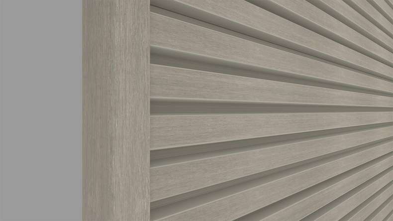 planeo LINEA Slim - Bardage de façade en WPC CoEx, gris clair, 2900 x 215 mm