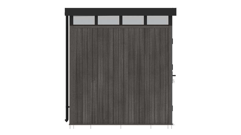 Abri de jardin planeo WPC CoEx à toit plat, modèle S - Gris foncé, 208 x 200 x 226,5 cm