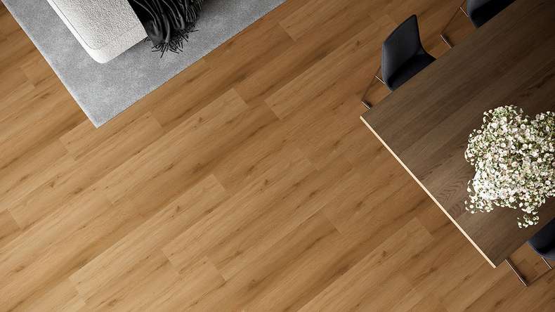 planeo Vinyle à clic rigide - HOMEtec Pro 50 IXPE Natural Field Oak | Isolation phonique intégrée (RP-G50-4)