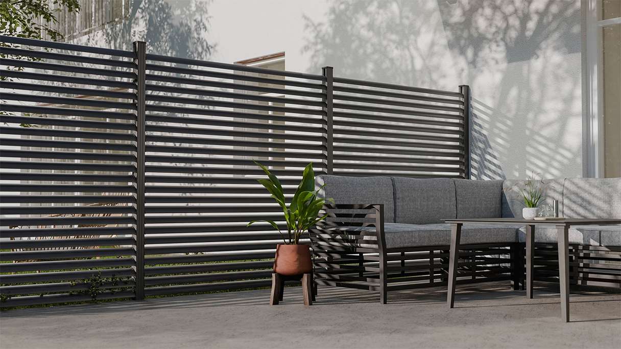 planeo Gardence Metallic Ellipse - Recinzione da giardino in alluminio quadrata Antracite | DB703