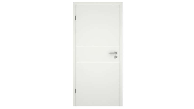 planeo Porte d'intérieur design VELA Kado 3O laque blanche 9010 chant d'angle | laqué - 1985 x 610|735|860|985 mm