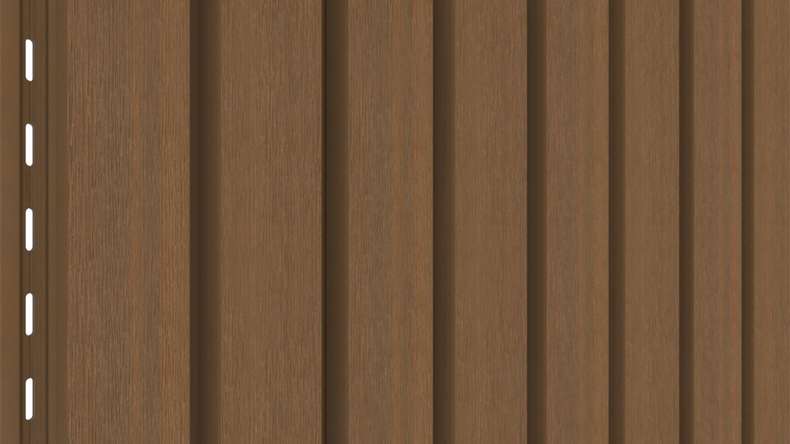 planeo LINEA Wide - Bardage de façade en WPC CoEx « Burma Teak » 2900 x 181 mm