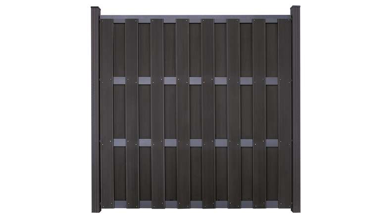planeo Gardence Premade - recinzione da giardino BPC quadrata antracite 180 x 180 cm con traversa antracite | DB703
