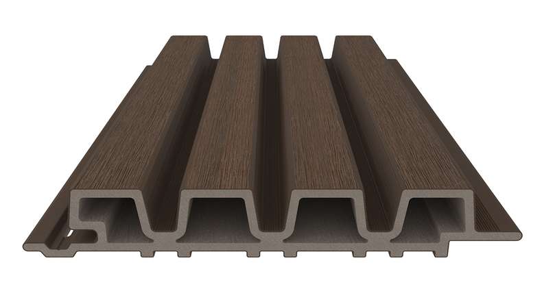 planeo LINEA Slim - Bardage de façade en WPC CoEx, teinte Ipe brun, 2900 x 215 mm
