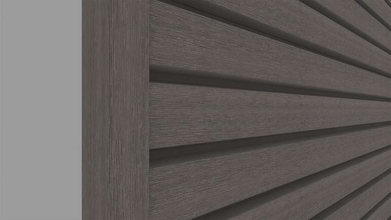 planeo LINEA Wide - Bardage de façade en WPC CoEx, gris foncé, 2900 x 181 mm