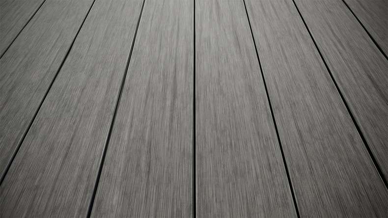 planeo AntikWood Lame de terrasse WPC massif - gris pierre 3.6m vieilli à l'ancienne