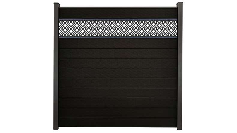 planeo Gardence Strong - recinzione a innesto BPC Abstract Black co-ex 180 x 180 cm