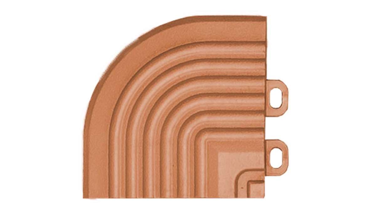 Élément d'angle planeo pour dalles à emboîter 40 x 40 cm - terre cuite