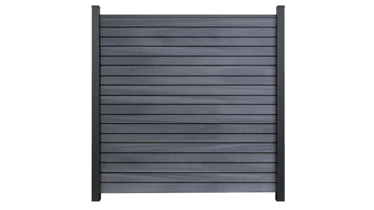 planeo Gardence Trendy - BPC-Rhombus-Steckzaun - Steingrau co-extrudiert 180 x 180 cm