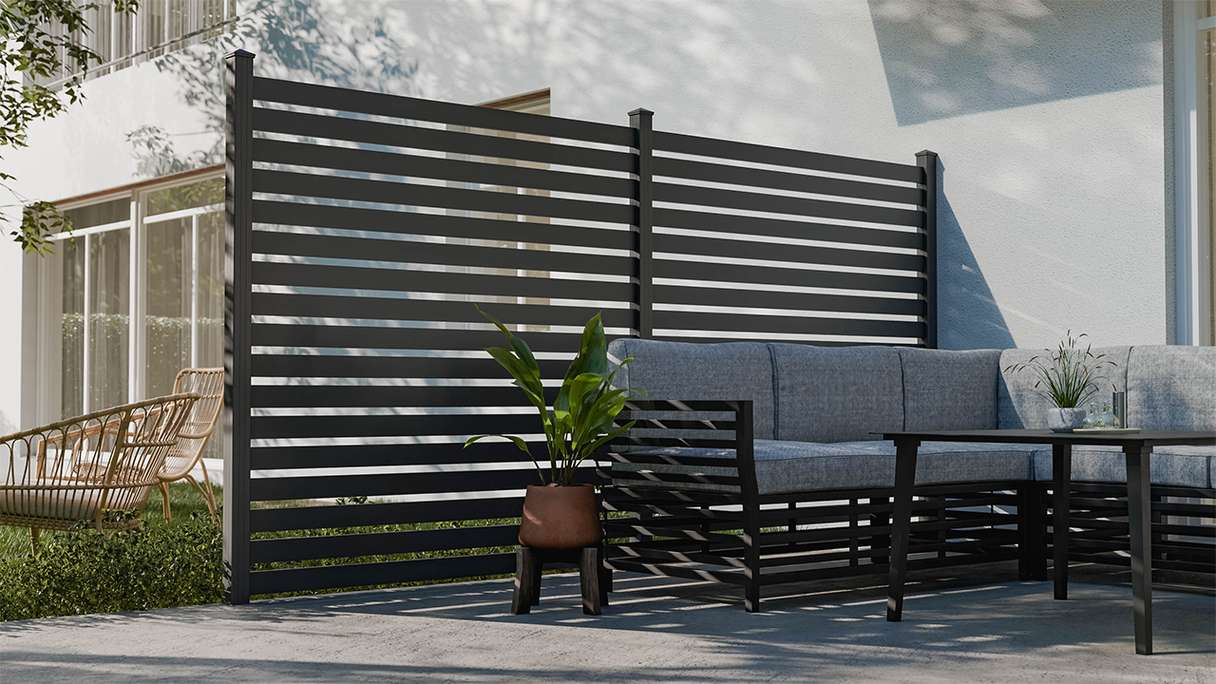 planeo Gardence Metallic Edge - Recinzione da giardino in alluminio quadrata antracite | DB703