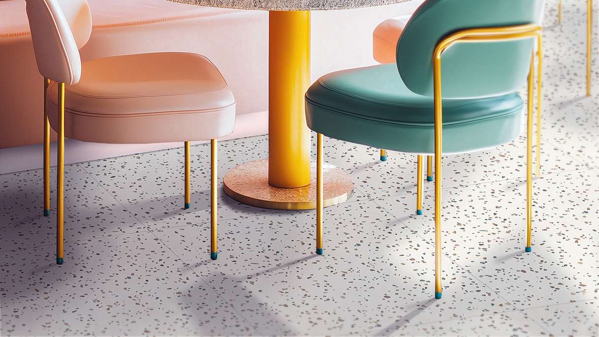 Gerflor Vinyle à clic Rigid - Création 55 Clic Acoustic Confetti Cobalt | Isolation phonique intégrée (61261745)