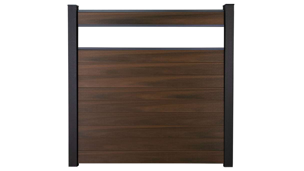 planeo Gardence Strong - recinzione a innesto BPC in vetro satinato noce co-ex 180 x 180 cm
