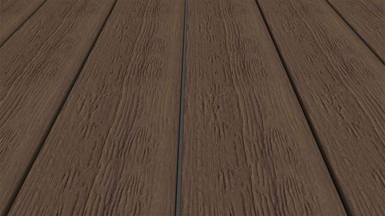 planeo ANTIKWoodline - Lame de terrasse en WPC CoEx, profilé composite léger - Ipe brun 3 m - aspect rustique/brossé lisse