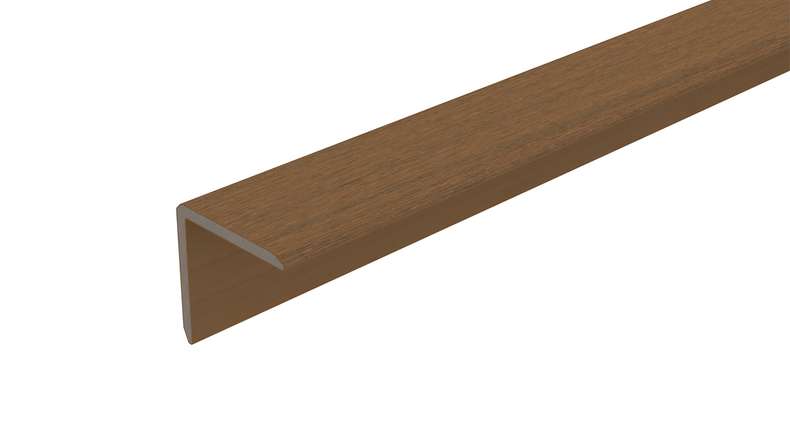 planeo LINEA - Angolo interno ed esterno in WPC CoEx, finitura teak birmano, 2900 x 55 x 55 mm