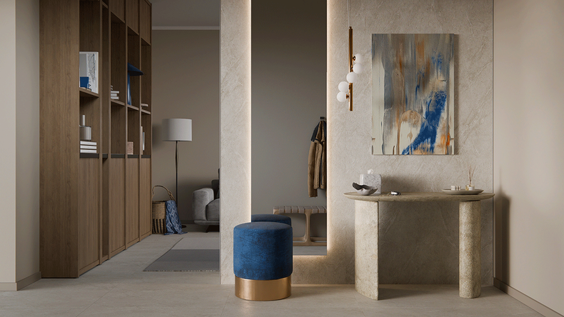 planeo Wandverkleidung SPC - CeraRock Tile Light Sandstone XL 280 x 117,5 cm