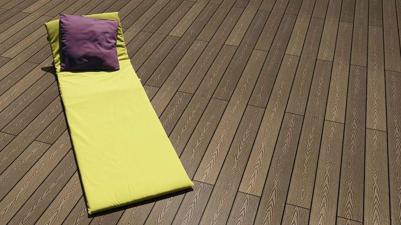 Planeo SolidWood WPC Terrassendiele - Erdbraun 3m französisch/struktur 3D