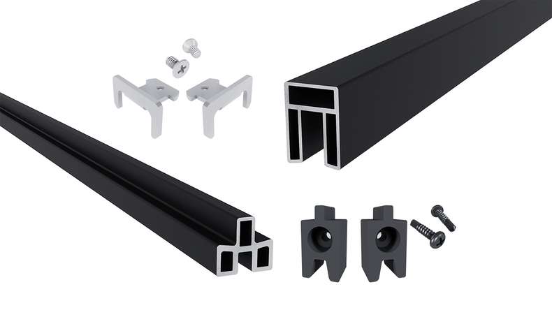 planeo LINEA - Profilé de départ et de finition en aluminium, couleur anthracite, pour élément vertical