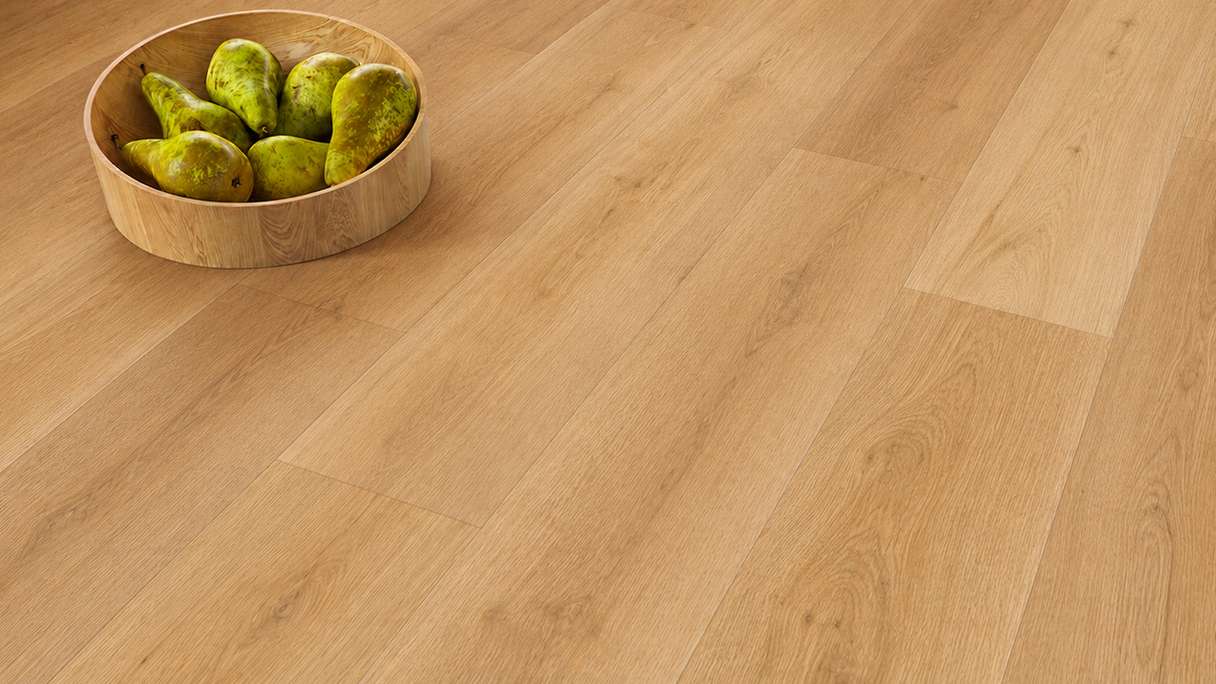 planeo Vinile rigido a incastro - SolutionX 2in1 BigSize Belle Oak, listello XL da 1,83 m | Isolamento acustico integrato (ECF-BS-86)