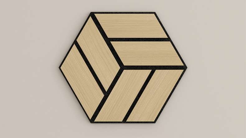 Pannelli acustici Skaben SilentWall - HexaUno New Light - 30 x 26 cm