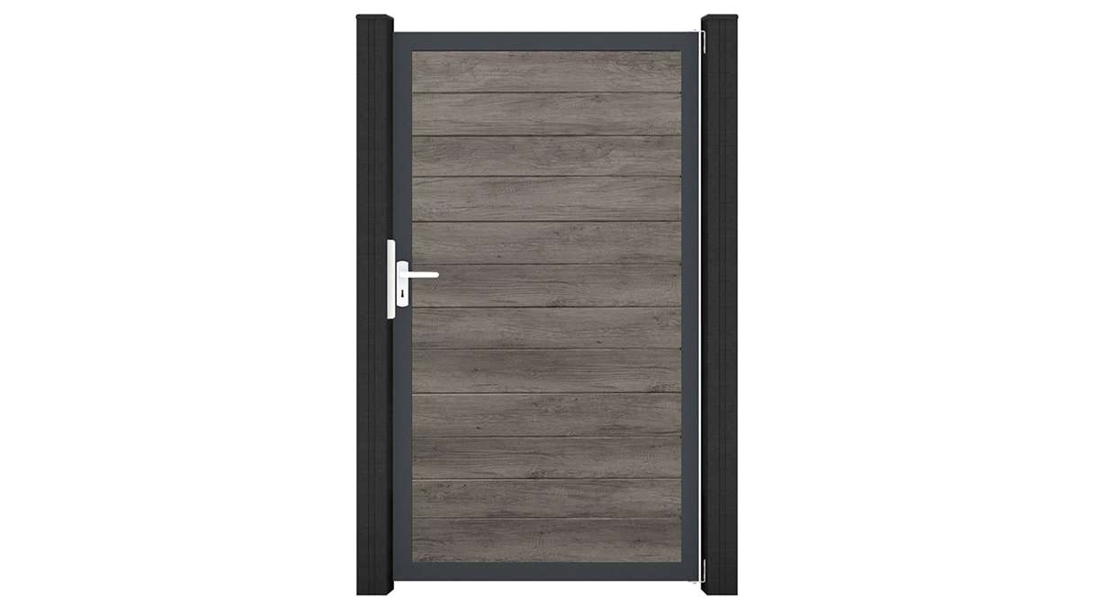 planeo Gardence Simply Small - PVC-Universaltor Monument Oak mit Alu-Rahmen 100 x 180 cm