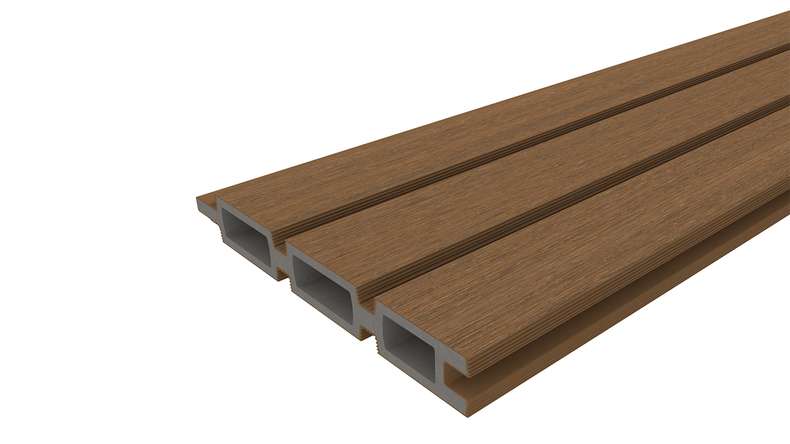 planeo LINEA - WPC CoEx Rhombus Steckzaun Burma Teak 176 x 183 cm