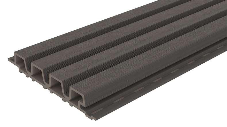 planeo LINEA Slim - WPC CoEx Fassadenverkleidung Dunkelgrau 2900 x 215 mm