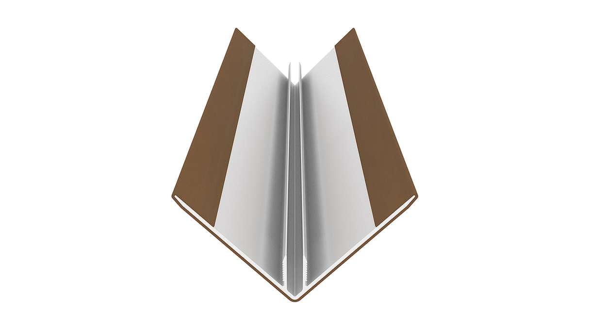 planeo LINEA - Profilé d'angle extérieur en aluminium CoEx « Burma Teak » 3000 x 66 x 66 mm