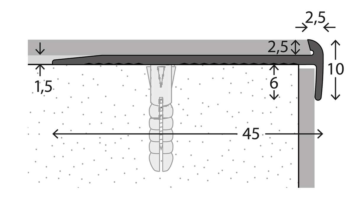 Profilo paragradino planeo 871 - 250 cm