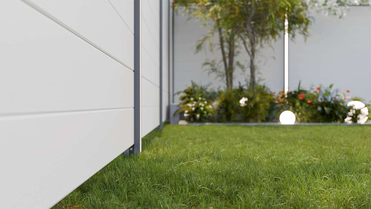 planeo Gardence Simply Small - Recinzione a innesto in PVC bianco 180 x 180 cm