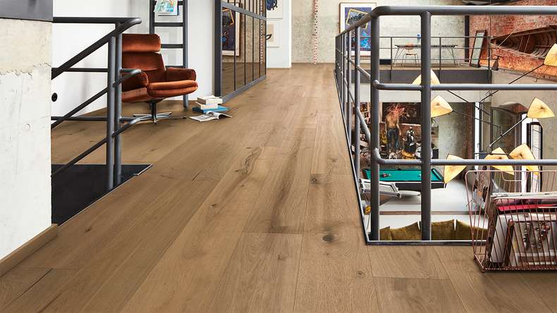 Sol en bois MEISTER Lindura HD 400 - 08923 Chêne authentique greige ultra-mat 2200 x 270 x 11 mm (500214-2200270-08923)