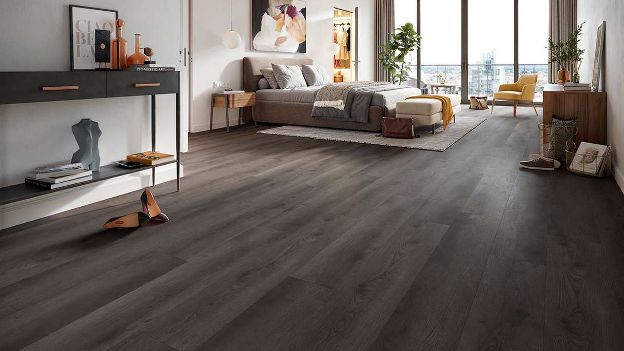 planeo Vinile rigido a incastro - HOMEtec Pro 50 IXPE Shadow Oak | Isolamento acustico integrato (RP-E50-7)