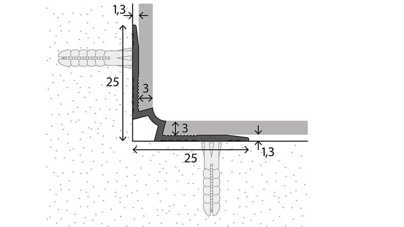 planeo Angle intérieur de nez de marche 701 - 250 cm