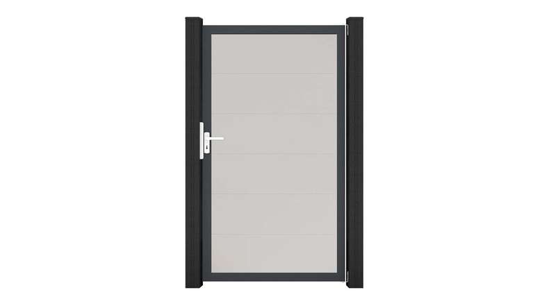 planeo Gardence Simply - PVC-Universaltor Weiss mit Alu-Rahmen in Anthrazit | DB703 100 x 180 cm
