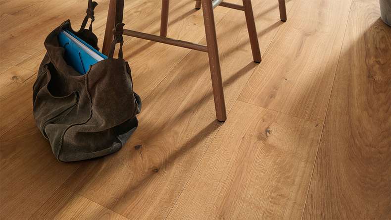 Sol en bois MEISTER Lindura HD 400 - 08904 Chêne authentique huilé naturel 2200 x 270 x 11 mm (500213-2200270-08904)