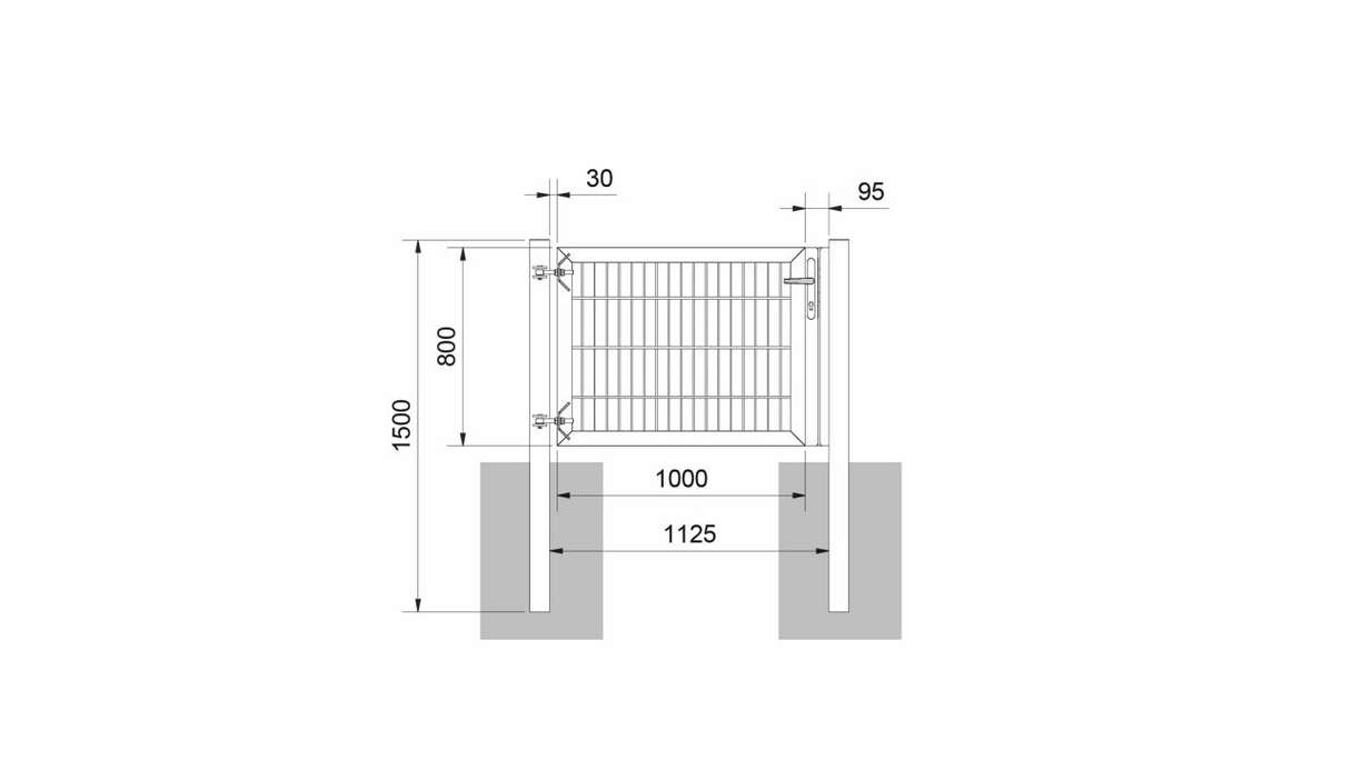 planeo Universaltor schwer 1-flg. Anthrazit inkl. Torpfosten