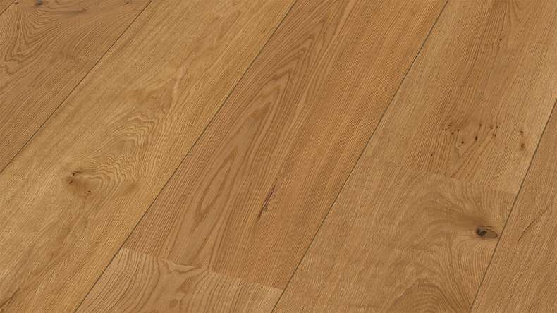 Sol en bois MEISTER Lindura HD 400 - 08900 Chêne animé huilé naturel 2200 x 270 x 11 mm (500213-2200270-08900)