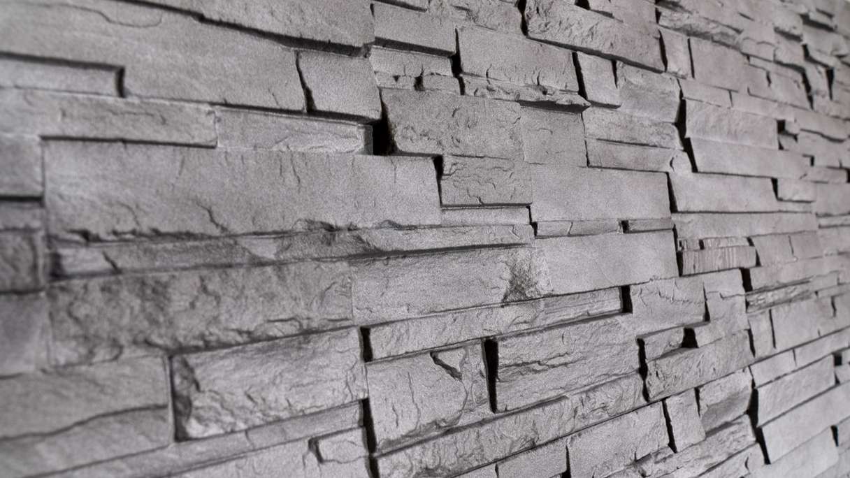 panneau de façade planeo aspect pierre - NoviStone Anthracite 1054 x 334 mm