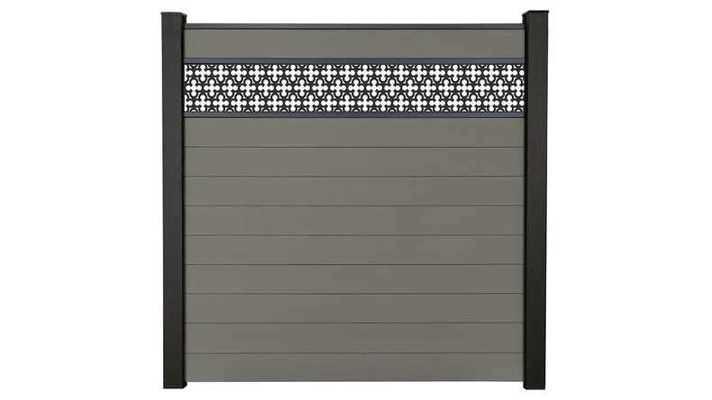 planeo Gardence Strong - BPC-Steckzaun Oriental Grau 180 x 180 cm