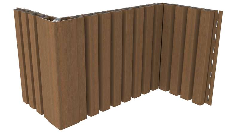 planeo LINEA Slim - Bardage de façade en WPC CoEx « Burma Teak » 2900 x 215 mm