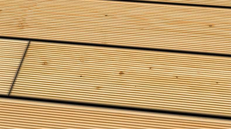 Decking in legno TerraWood - Larice canadese - scanalato / scanalato