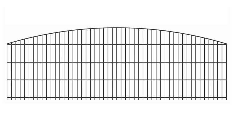 planeo Clôture décorative à double barre Bow 6/6/6 RAL 7016 anthracite