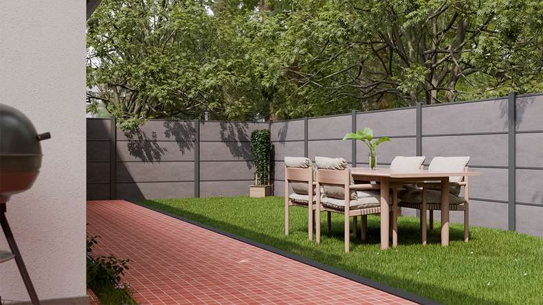 planeo Gardence Resistant - HPL-Steckzaun Anthrazitgrau 180 x 183 cm