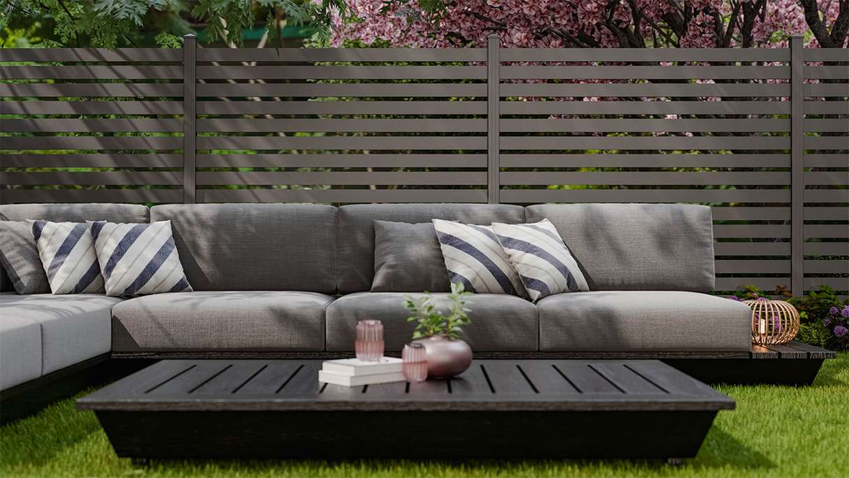 planeo Gardence Metallic Edge - Recinzione da giardino in alluminio quadrata antracite | DB703