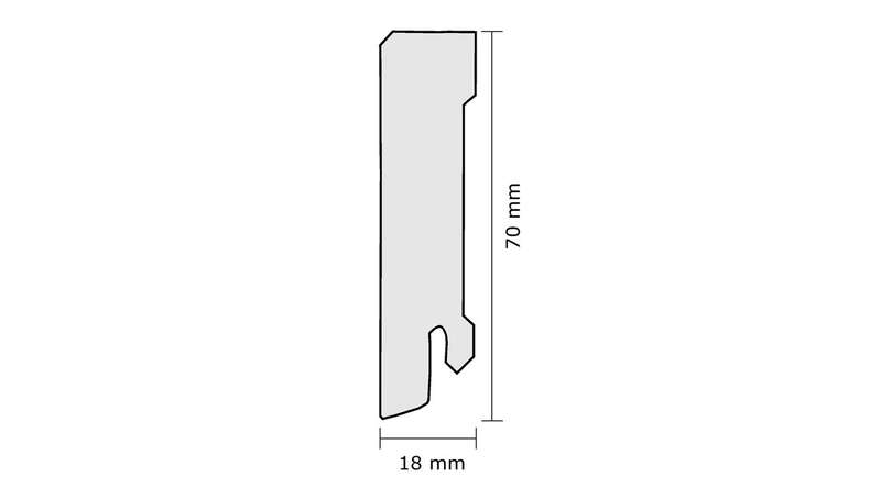 Plinthe Wicanders MDF drapée - cubique blanc 18x70x2400mm