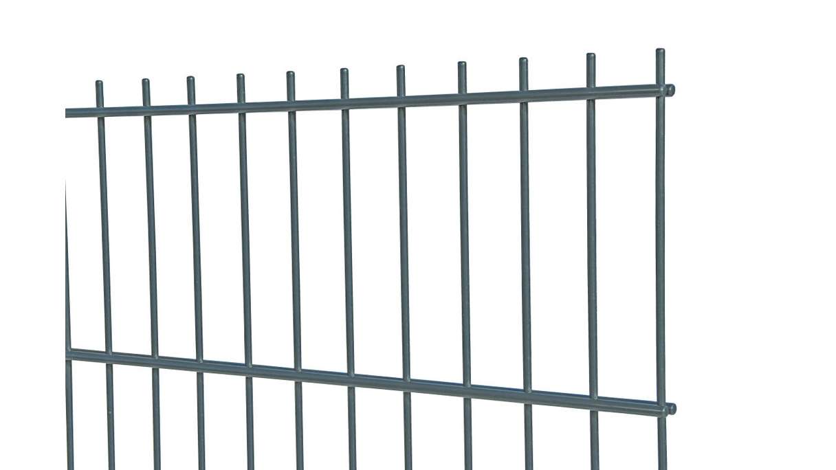Doppelstabmattenzaun schwer 8/6/8 RAL 7016 Anthrazit - 1830 x 2510 mm