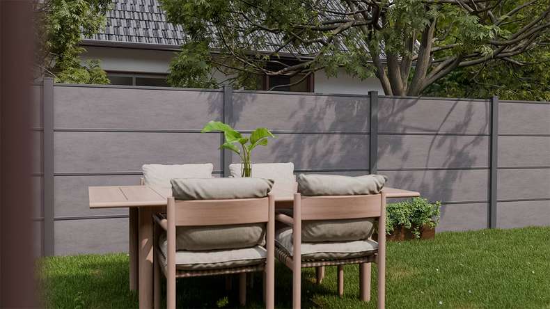 planeo Gardence Resistant - HPL-Steckzaun Anthrazitgrau 180 x 183 cm
