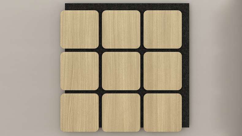 Skaben Panneaux acoustiques SilentWall - Carré Chêne Naturel Clair - 60 x 58,5 cm